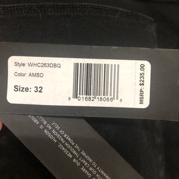 Hudson Black High Waste Zoeey Crop Jeans Size 32 - Picture 11 of 13